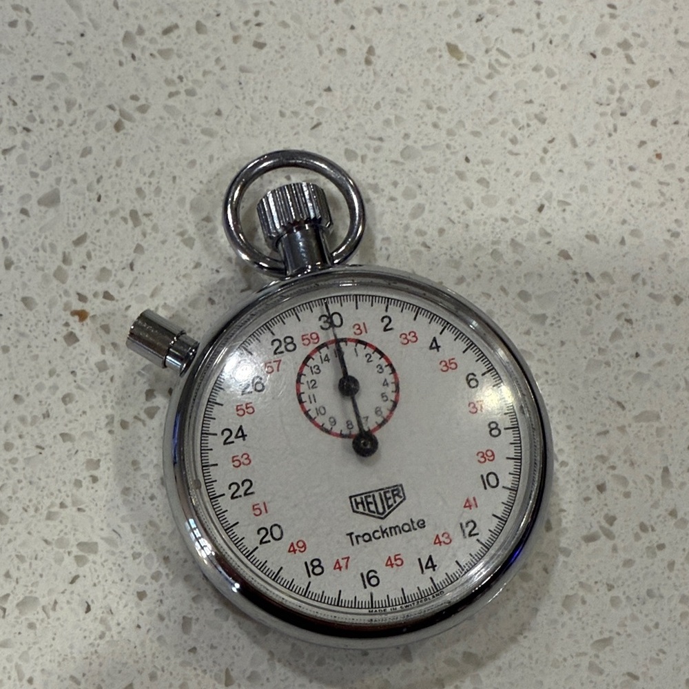 Tag Heuer Silver and White Stopwatch